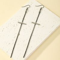1 Pair Ig Style Simple Style Commute Cross Plating Alloy 14k Gold Plated Silver Plated Drop Earrings main image 3