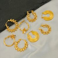 1 Pair Elegant Solid Color Gold Plated Stainless Steel Titanium Steel Earrings main image 3