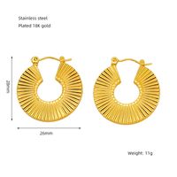 1 Pair Elegant Solid Color Gold Plated Stainless Steel Titanium Steel Earrings sku image 1