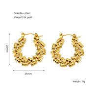1 Pair Elegant Solid Color Gold Plated Stainless Steel Titanium Steel Earrings sku image 2