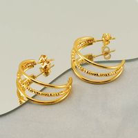 1 Pair Elegant Solid Color Plating Stainless Steel Titanium Steel 18K Gold Plated Earrings main image 4