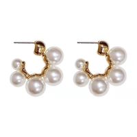 Wholesale Jewelry Elegant Simple Style Classic Style Geometric Imitation Pearl Alloy Ear Studs main image 2
