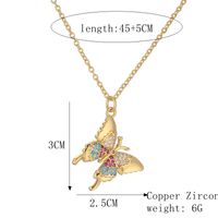 Simple Style Dragonfly Copper Plating Inlay Zircon Gold Plated Pendant Necklace main image 9