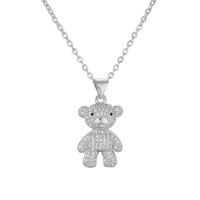 Ig Style Simple Style Little Bear Copper Plating Inlay Zircon Gold Plated Pendant Necklace main image 8