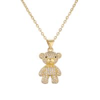 Style Ig Style Simple Ours Le Cuivre Placage Incruster Zircon Plaqué Or Pendentif sku image 2