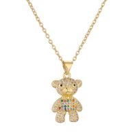 Style Ig Style Simple Ours Le Cuivre Placage Incruster Zircon Plaqué Or Pendentif sku image 3