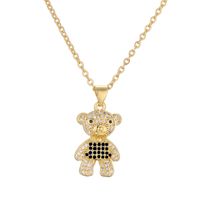 Ig Style Simple Style Little Bear Copper Plating Inlay Zircon Gold Plated Pendant Necklace sku image 11