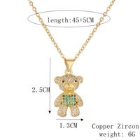 Ig Style Simple Style Little Bear Copper Plating Inlay Zircon Gold Plated Pendant Necklace main image 7