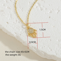 Simple Style Classic Style Palm Copper Plating Inlay Zircon Pendant Necklace main image 3