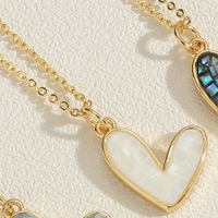 Simple Style Heart Shape Copper Plating Chain 14k Gold Plated Pendant Necklace sku image 1