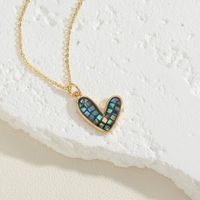 Simple Style Heart Shape Copper Plating Chain 14k Gold Plated Pendant Necklace sku image 3