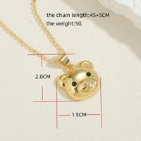 Simple Style Bear Snake Copper 14k Gold Plated Zircon Pendant Necklace In Bulk main image 6