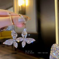 1 Pair Lady French Style Butterfly Alloy Drop Earrings main image 1