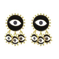 1 Pair Basic Eye Plating Metal Gold Plated Drop Earrings sku image 1
