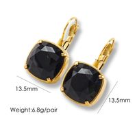 1 Pair Retro Roman Style Geometric Plating Inlay 304 Stainless Steel Zircon 14K Gold Plated Drop Earrings sku image 7