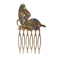 New Retro Diamond Hair Comb Inserted Comb Leaves Pearl Fashion Hairpin Wholesale sku image 13