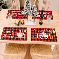 Christmas Cute Letter Lattice Snowflake Cloth Party Festival Placemat main image 2