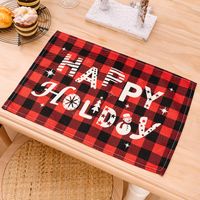Christmas Cute Letter Lattice Snowflake Cloth Party Festival Placemat sku image 2