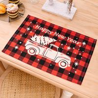 Christmas Cute Letter Lattice Snowflake Cloth Party Festival Placemat sku image 4