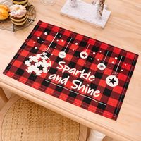 Christmas Cute Letter Lattice Snowflake Cloth Party Festival Placemat sku image 3