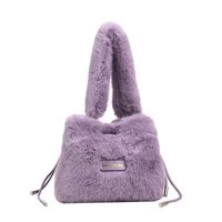 Women's Small All Seasons Plush Solid Color Classic Style Bucket String Shoulder Bag sku image 5