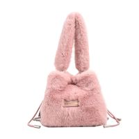 Women's Small All Seasons Plush Solid Color Classic Style Bucket String Shoulder Bag sku image 4