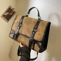 Women's All Seasons Pu Leather Color Block Classic Style Square Flip Cover Shoulder Bag main image 2