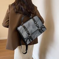 Women's All Seasons Pu Leather Color Block Classic Style Square Flip Cover Shoulder Bag main image 5