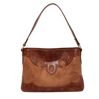 Women's Large All Seasons Pu Leather Color Block Vintage Style Bucket Zipper Shoulder Bag main image 3