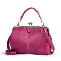 Women's Medium All Seasons Pu Leather Solid Color Classic Style Square Lock Clasp Shoulder Bag sku image 3