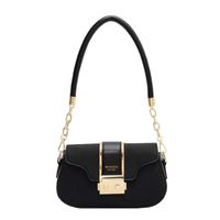 Women's Medium All Seasons Pu Leather Color Block Streetwear Oval Lock Clasp Shoulder Bag main image 3