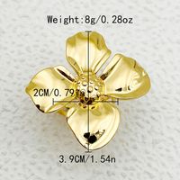 304 Stainless Steel 14K Gold Plated Elegant Sweet Artistic Plating Flower Open Rings main image 2