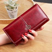 Women's Solid Color Pu Leather Buckle Wallets main image 6