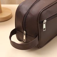 Unisex Solid Color Pvc Zipper Handbag Wash Bag main image 5