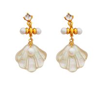 1 Pair Elegant Sweet Shell Plating Copper Drop Earrings main image 6