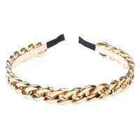 Vintage Style Geometric Solid Color Alloy Plating Hair Band sku image 1