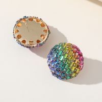 Wholesale Jewelry Vintage Style Geometric Colorful Alloy Zircon Plating Inlay Ear Studs main image 2