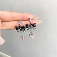 1 Pair Sweet Bow Knot Plating Inlay Alloy Artificial Gemstones Drop Earrings main image 5
