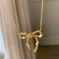 Sweet Bow Knot Sterling Silver Pendant Necklace main image 1