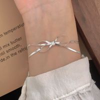 Simple Style Bow Knot Sterling Silver Plating Gold Plated Bracelets Earrings Necklace main image 1