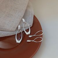 1 Pair Simple Style Solid Color Plating Sterling Silver Gold Plated Drop Earrings main image 5