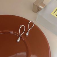 1 Pair Simple Style Solid Color Plating Sterling Silver Gold Plated Drop Earrings main image 3