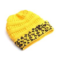 Unisex Basic Retro Leopard Printing Eaveless Wool Cap sku image 4