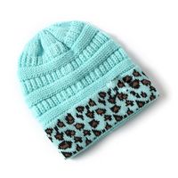 Unisex Basic Retro Leopard Printing Eaveless Wool Cap sku image 5