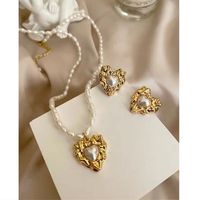 Vintage Style Heart Shape Brass Plating Gold Plated Jewelry Set main image 2