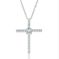 Simple Style Cross Copper Plating Inlay Zircon Pendant Necklace main image 2