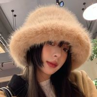 Women's Vintage Style Solid Color Curved Eaves Wool Cap main image 1
