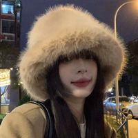 Women's Vintage Style Solid Color Curved Eaves Wool Cap main image 2