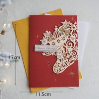 Christmas Cute Christmas Tree Wreath Bell Paper Party Festival Card sku image 4