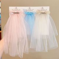 Fairy Style Sweet Crown Gauze Hair Clip main image 5